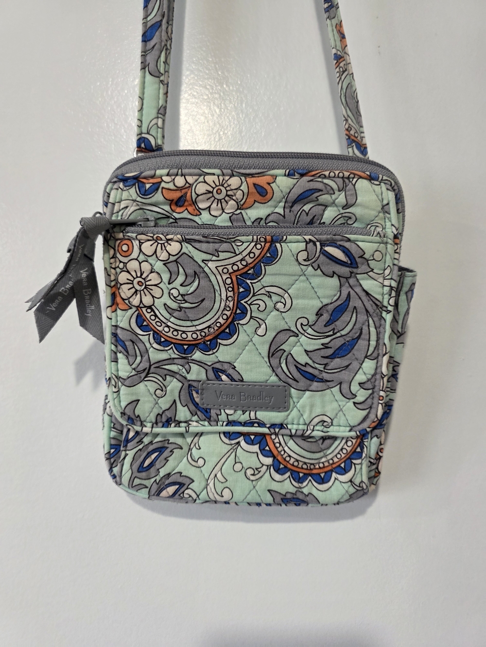 Vera Bradley Fan Flowers Mini Hipster Small Crossbody Quilted Cotton Bag